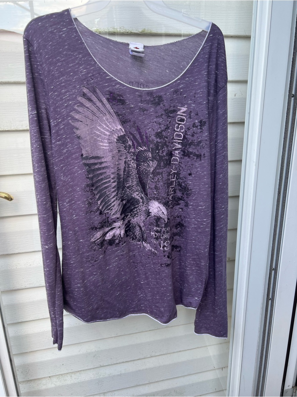 Harley-Davidson Women's Heather Purple Eagle Graphic Long Sleeve Top size xl